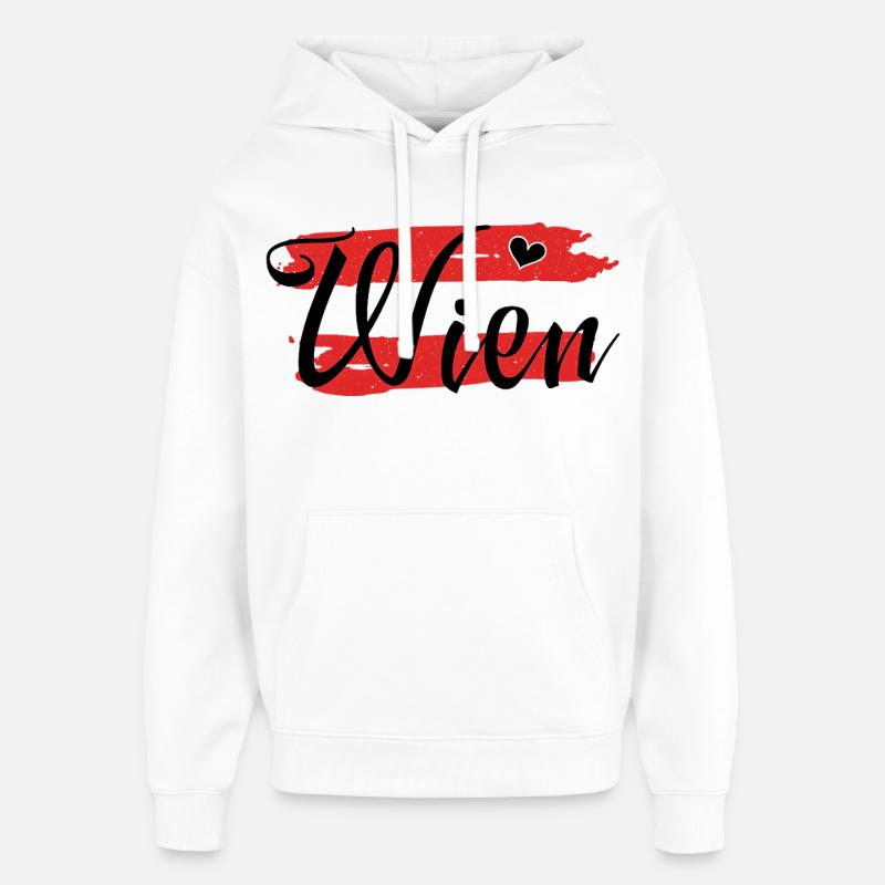 Drapeau Autriche Vienne - Sweat à capuche unisexe Stanley/Stella Oversized - blanc