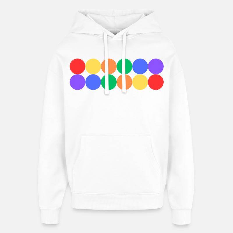 Fierté arc-en-ciel - Sweat à capuche unisexe Stanley/Stella Oversized - blanc