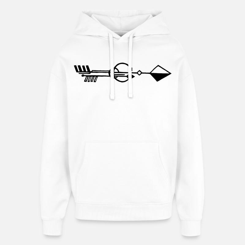 Flèche noire étrange - Sweat à capuche unisexe Stanley/Stella Oversized - blanc