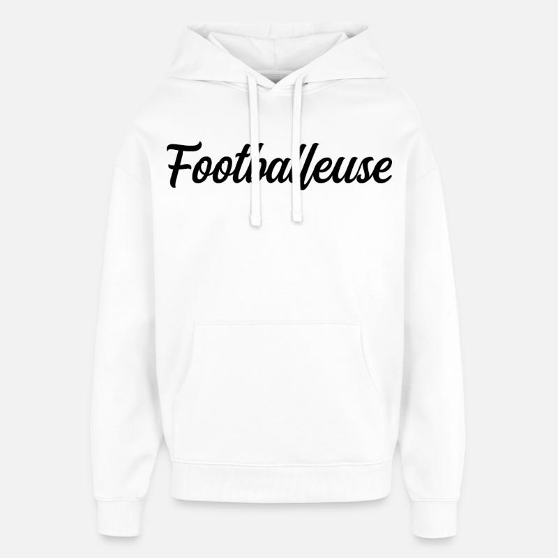Footballeuse - Sweat à capuche unisexe Stanley/Stella Oversized - blanc