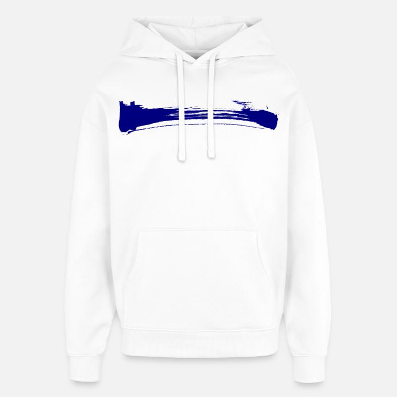 Rayures - Coup de pinceau - Sweat à capuche unisexe Stanley/Stella Oversized - blanc