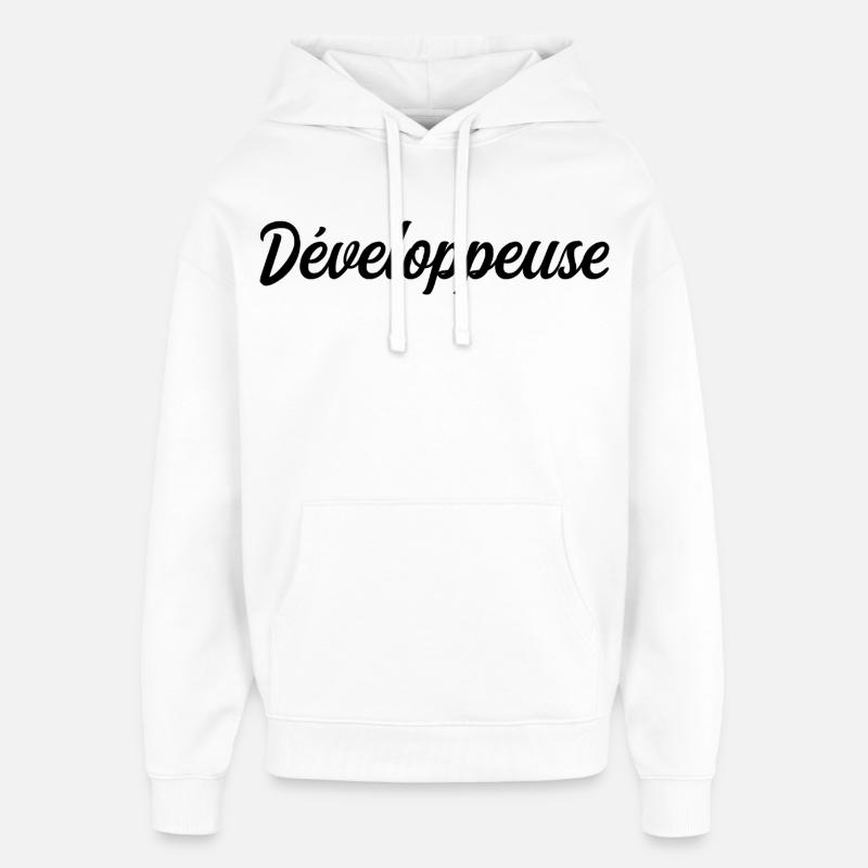 Développeuse Web Code Logiciel Application Tech - Sweat à capuche unisexe Stanley/Stella Oversized - blanc