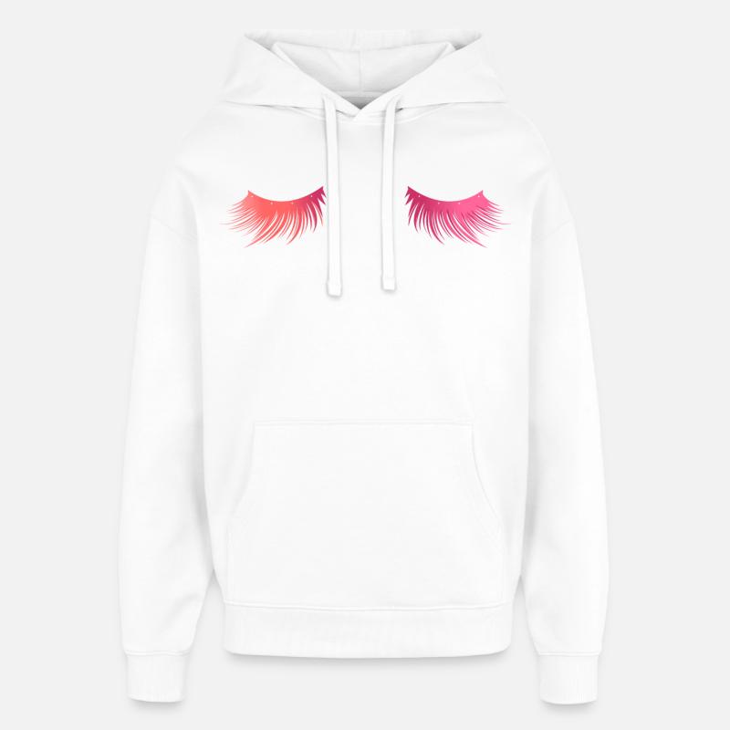 Longs beaux cils - cadeau - Sweat à capuche unisexe Stanley/Stella Oversized - blanc