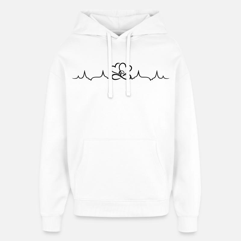 Heartbeat, deux coeurs à l'infini - Sweat à capuche unisexe Stanley/Stella Oversized - blanc