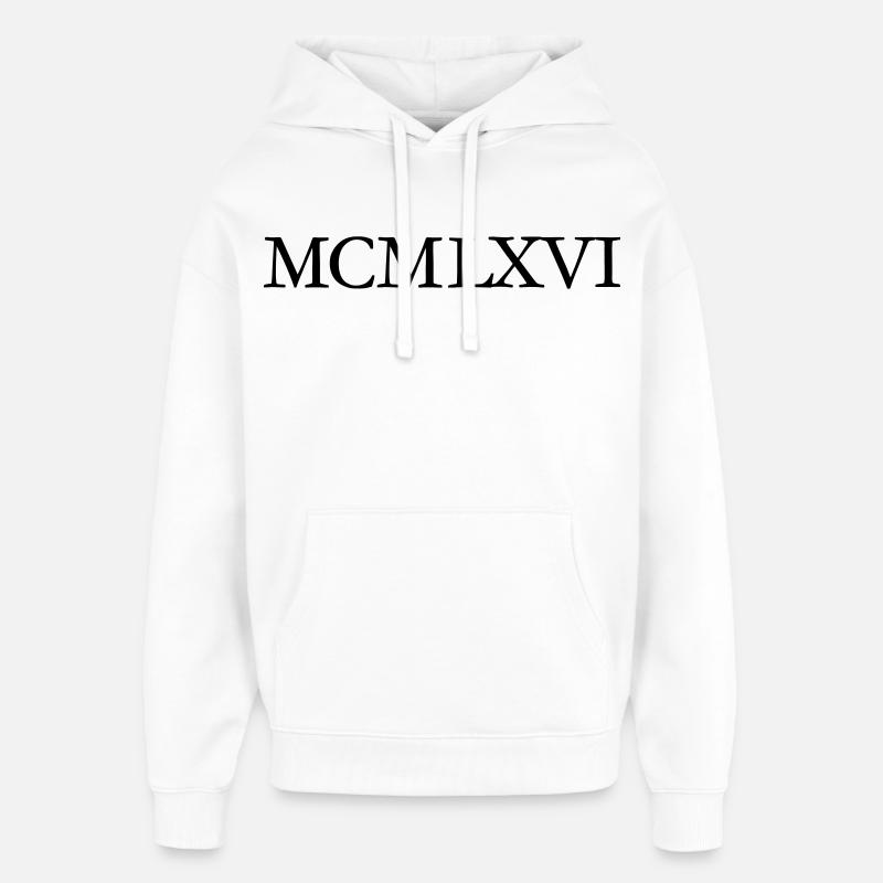 MCMLXVI 1966 Roman Anniversaire Année - Sweat à capuche unisexe Stanley/Stella Oversized - blanc