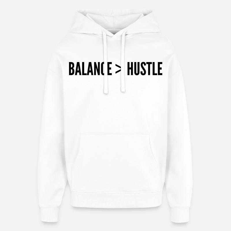 Équilibre Plus Fort Que L’Ambition - Sweat à capuche unisexe Stanley/Stella Oversized - blanc