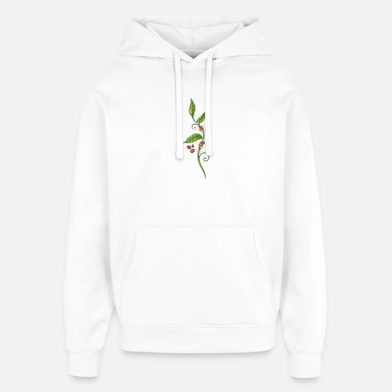 Café caféier grains de café - Sweat à capuche unisexe Stanley/Stella Oversized - blanc