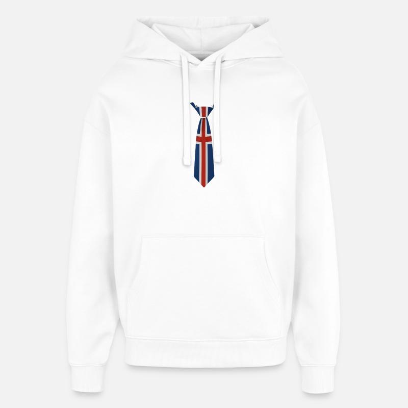 Conception de la cravate Union Jack - Sweat à capuche unisexe Stanley/Stella Oversized - blanc