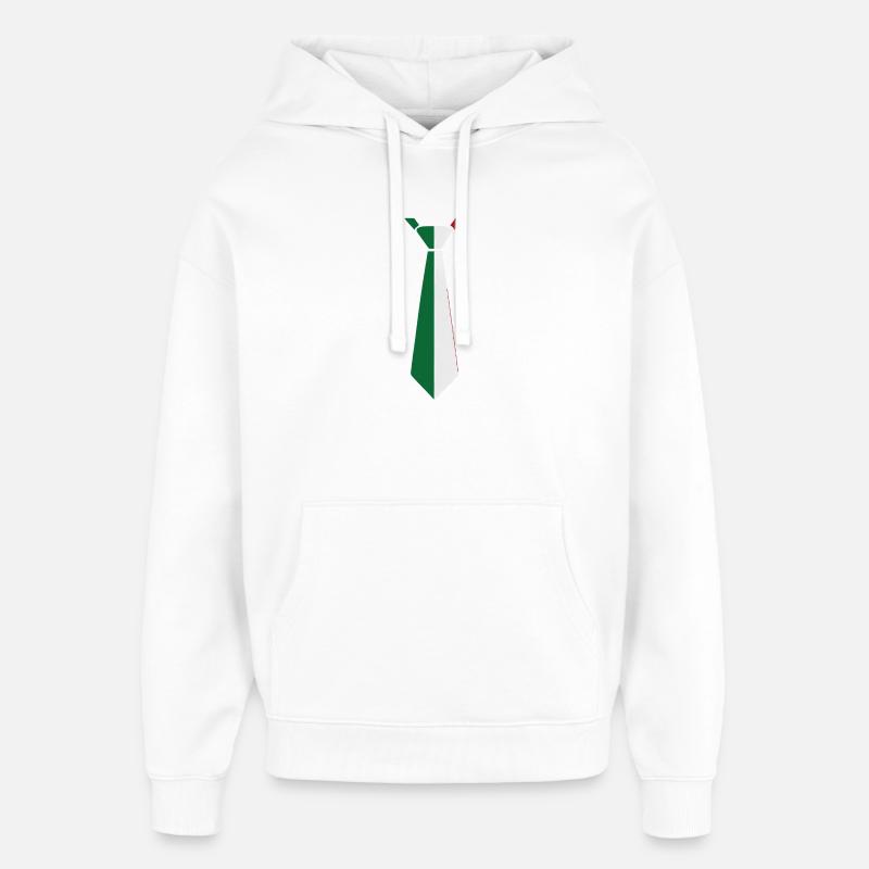 Cravate Italie – Conception du drapeau - Sweat à capuche unisexe Stanley/Stella Oversized - blanc