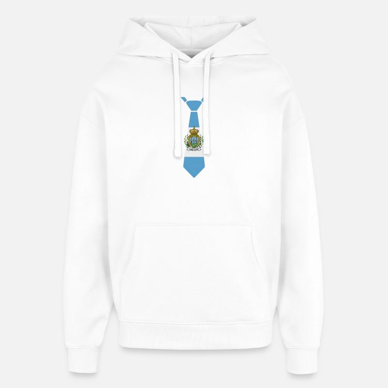 Cravate de Saint-Marin – Conception du drapeau - Sweat à capuche unisexe Stanley/Stella Oversized - blanc
