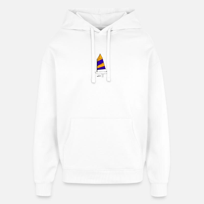 Voilier Optimist Variante 1 - Sweat à capuche unisexe Stanley/Stella Oversized - blanc