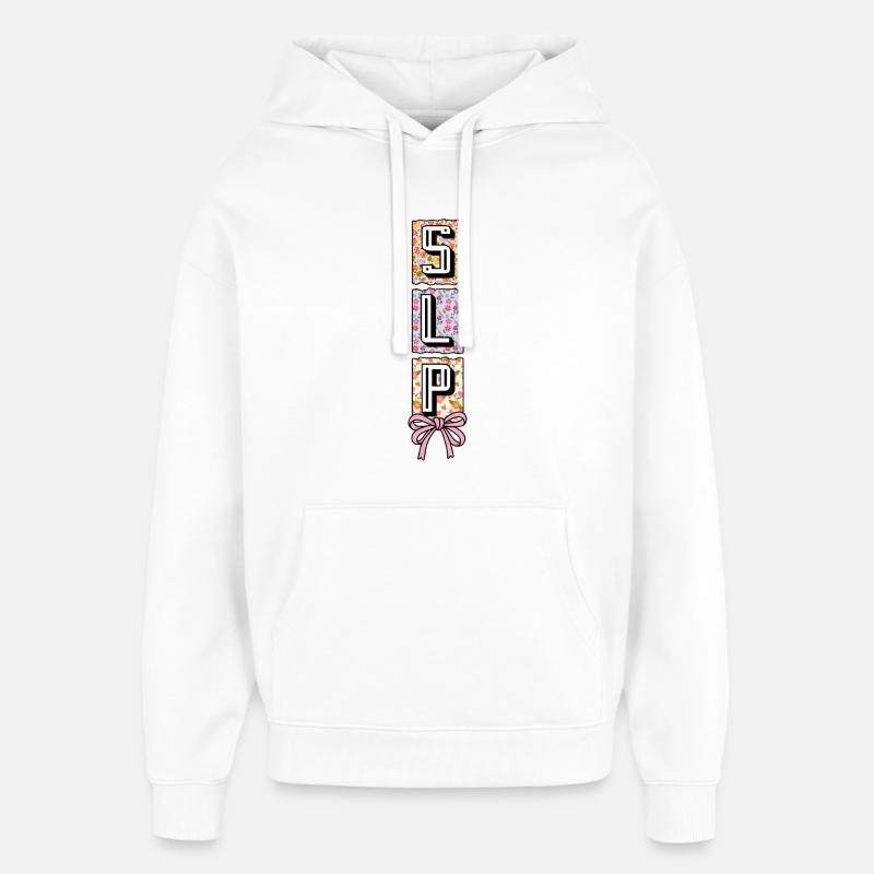 SLP Speech Language Pathology Speech Therapist - Oversized Unisex Hoodie by Stanley/Stella - white