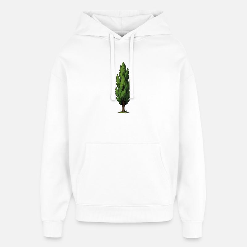Stylized Green Tree Shape - Oversized Unisex Hoodie by Stanley/Stella - white