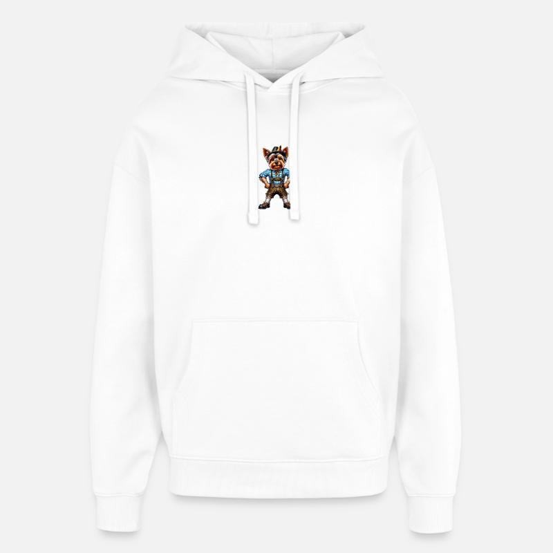 Chien Yorkshire Terrier Bayern - Sweat à capuche unisexe Stanley/Stella Oversized - blanc