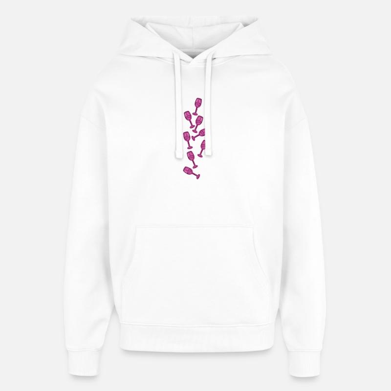 Weinglas Sektglas Symbol Wein - Sweat à capuche unisexe Stanley/Stella Oversized - blanc