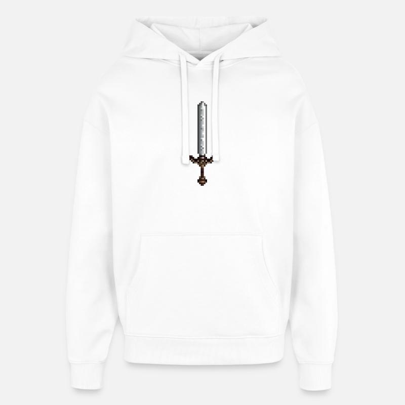 Schwert-Pixelkunst im Retro-Stil 8-Bit-Stil - Oversized Unisex Hoodie von Stanley/Stella - Weiß