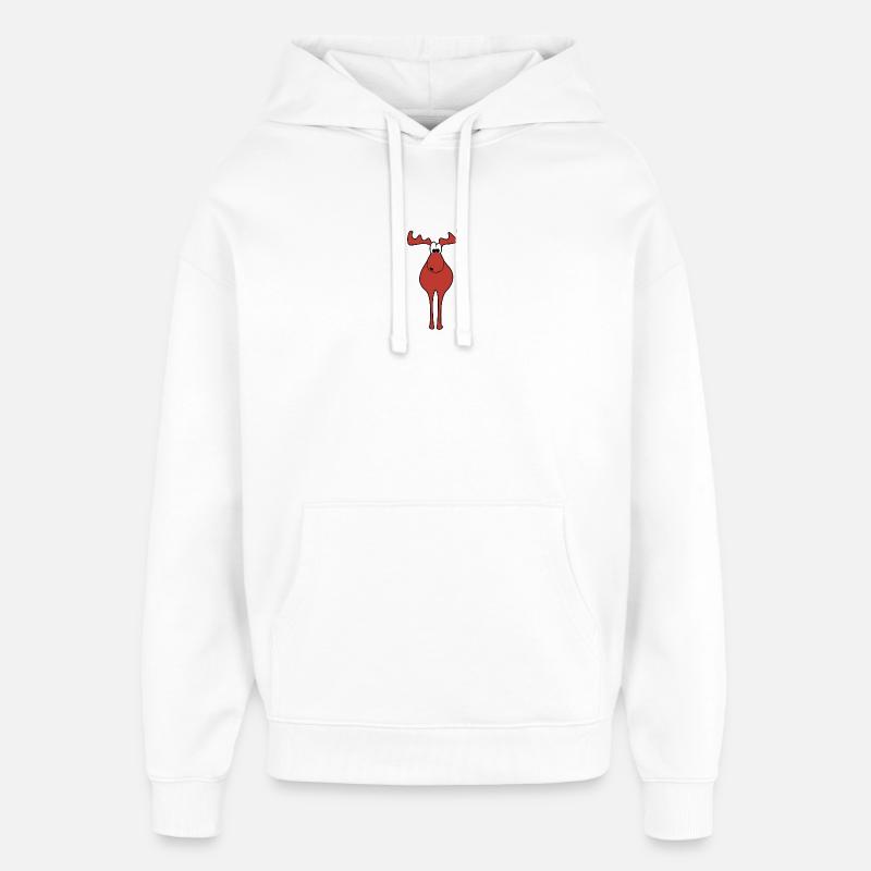 Noël de l’orignal - Sweat à capuche unisexe Stanley/Stella Oversized - blanc