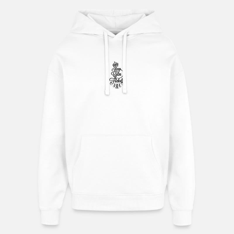 Restez calme et fu.. De - Sweat à capuche unisexe Stanley/Stella Oversized - blanc