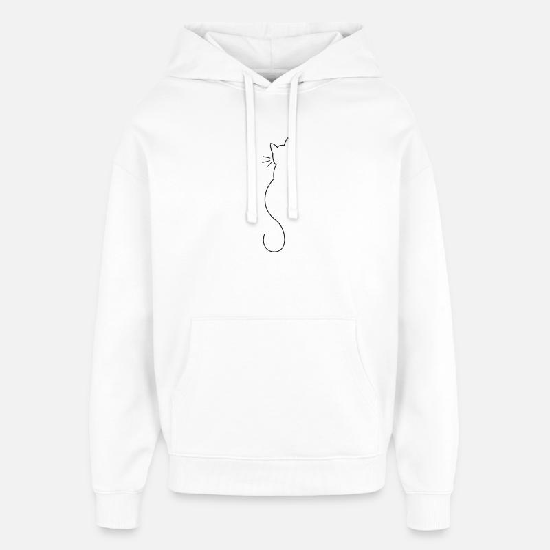 Silhouette de chats - Sweat à capuche unisexe Stanley/Stella Oversized - blanc