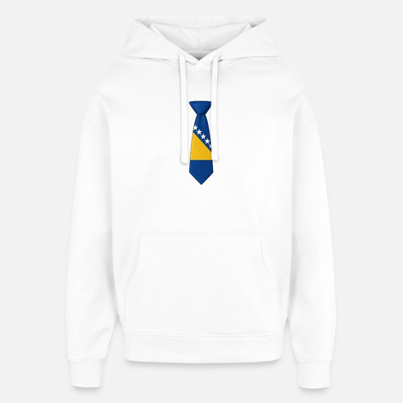Cravate Bosnie – Conception du drapeau - Sweat à capuche unisexe Stanley/Stella Oversized - blanc