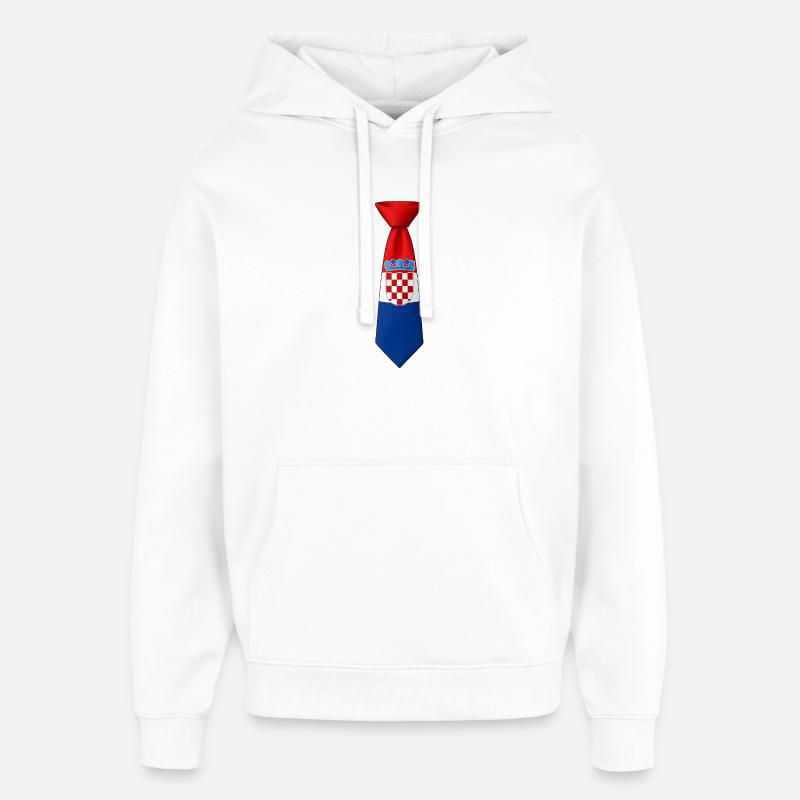 Croatie cravate – Conception du drapeau - Sweat à capuche unisexe Stanley/Stella Oversized - blanc