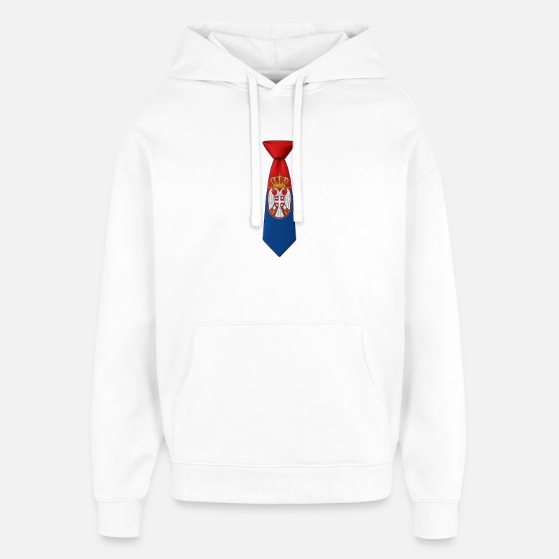 Cravate Serbie – Conception du drapeau - Sweat à capuche unisexe Stanley/Stella Oversized - blanc
