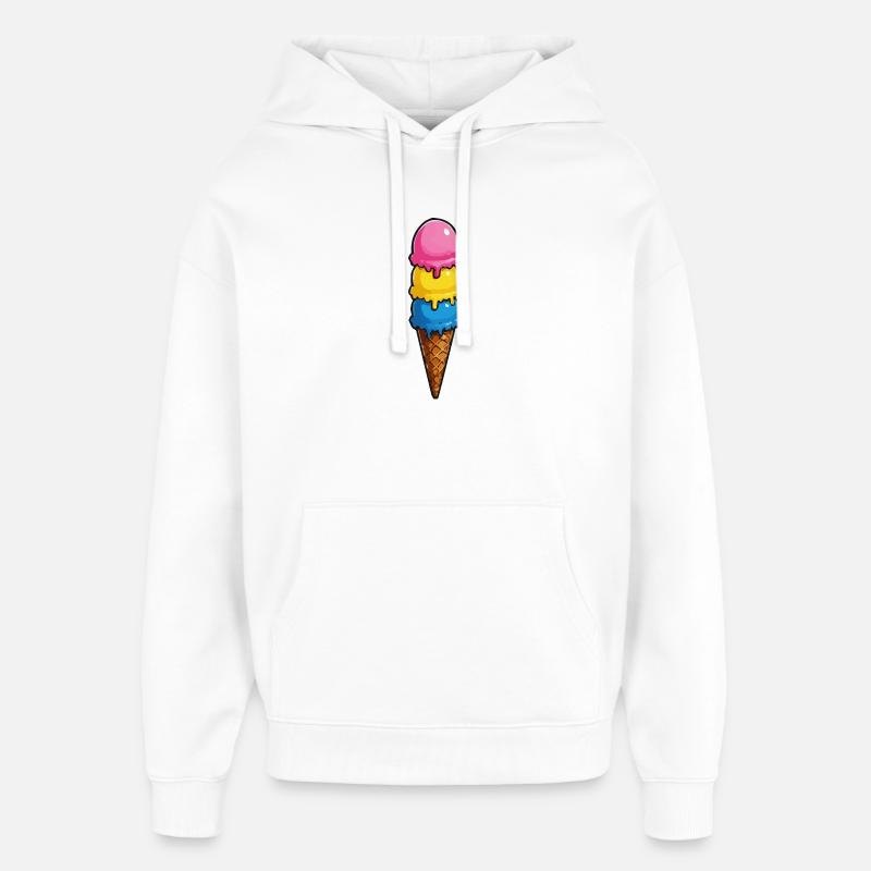 Dreifarbene Eiscreme Pyramide - Oversized Unisex Hoodie von Stanley/Stella - Weiß
