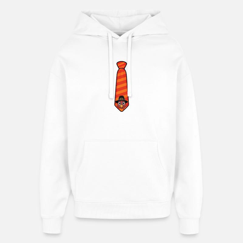 Thanksgiving cravate automne drôle style vacances - Sweat à capuche unisexe Stanley/Stella Oversized - blanc