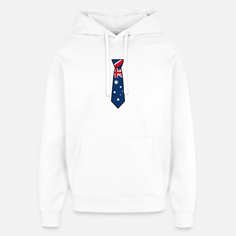Cravate Australie – Conception du drapeau - Sweat à capuche unisexe Stanley/Stella Oversized - blanc