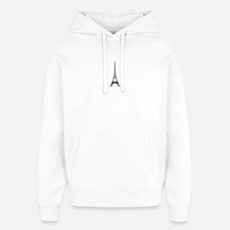 Tour Eiffel - Sweat à capuche unisexe Stanley/Stella Oversized - blanc