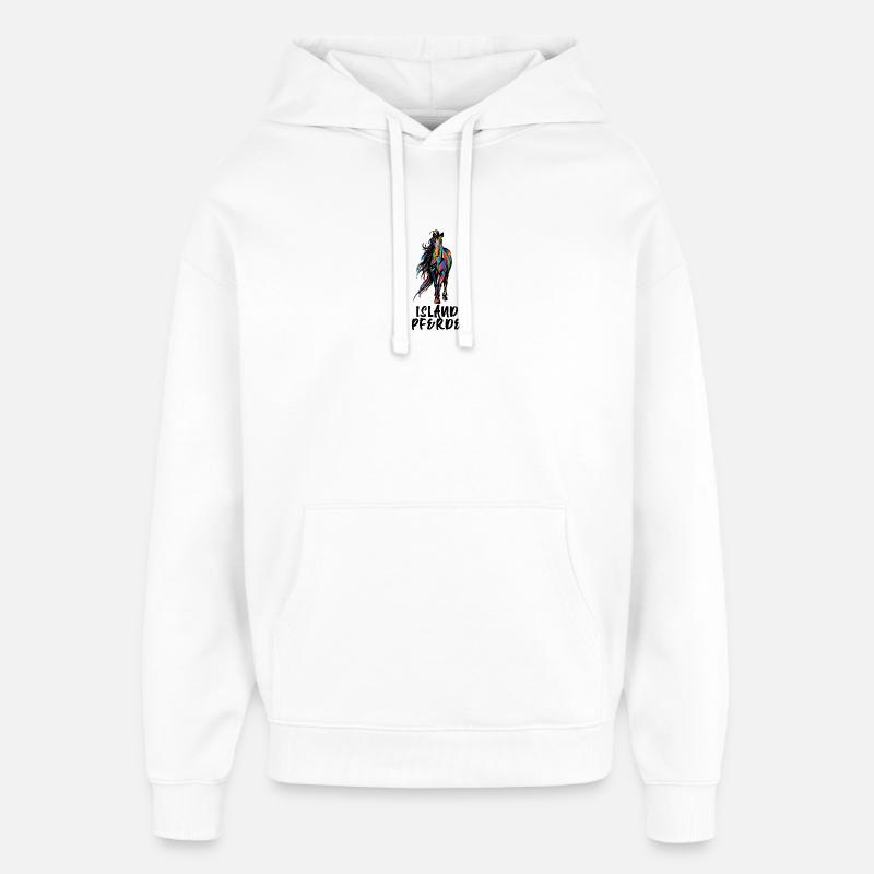 Cool Isländer Pferde Statement Islandpferde - Oversized Unisex Hoodie von Stanley/Stella - Weiß
