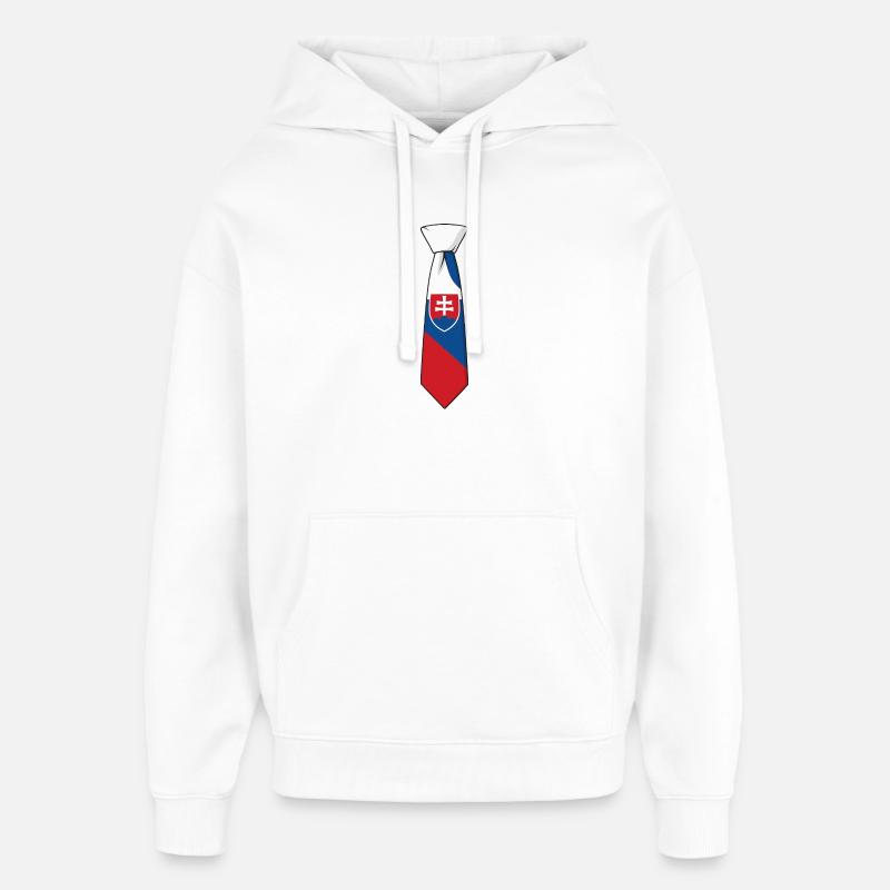 Cravate Slovaquie – Conception du drapeau - Sweat à capuche unisexe Stanley/Stella Oversized - blanc