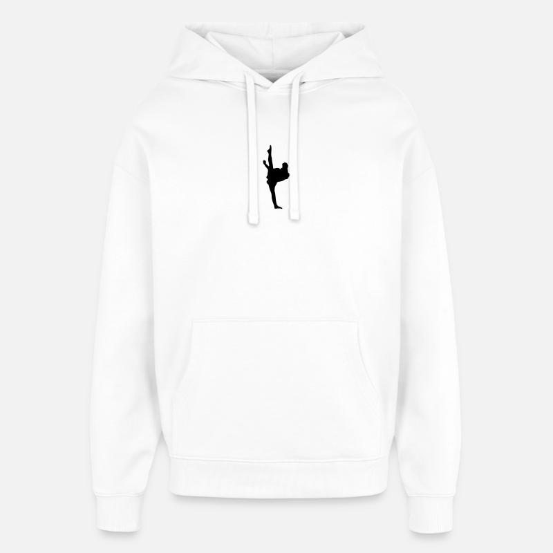 Karate oder Taekwondo High Kick - Oversized Unisex Hoodie von Stanley/Stella - Weiß