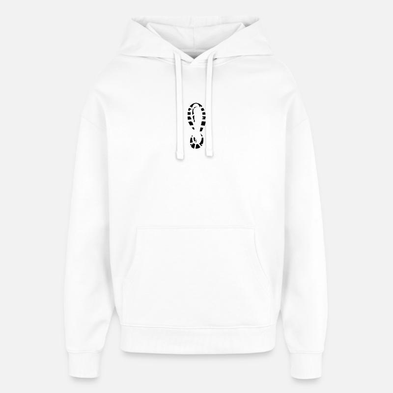 Empreinte Chaussure Illustration Signe Icône Graphique - Sweat à capuche unisexe Stanley/Stella Oversized - blanc
