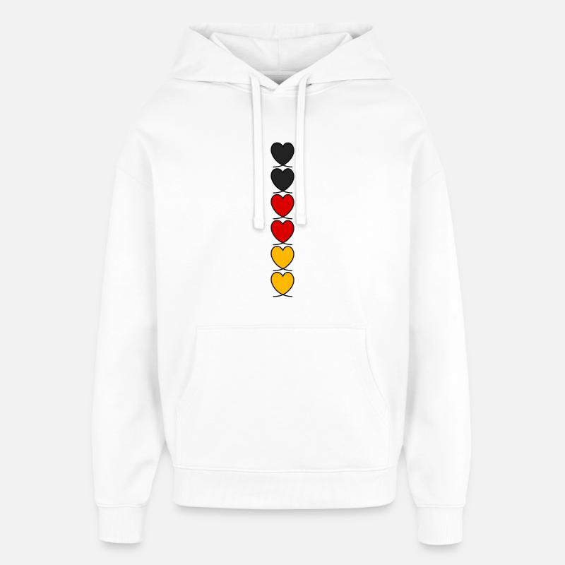 Cœurs d’Allemagne - Sweat à capuche unisexe Stanley/Stella Oversized - blanc