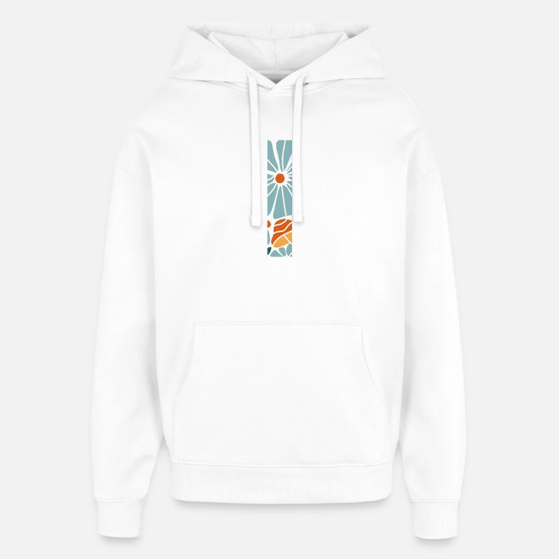 Lettre i fleurs groovy idée cadeau  - Sweat à capuche unisexe Stanley/Stella Oversized - blanc