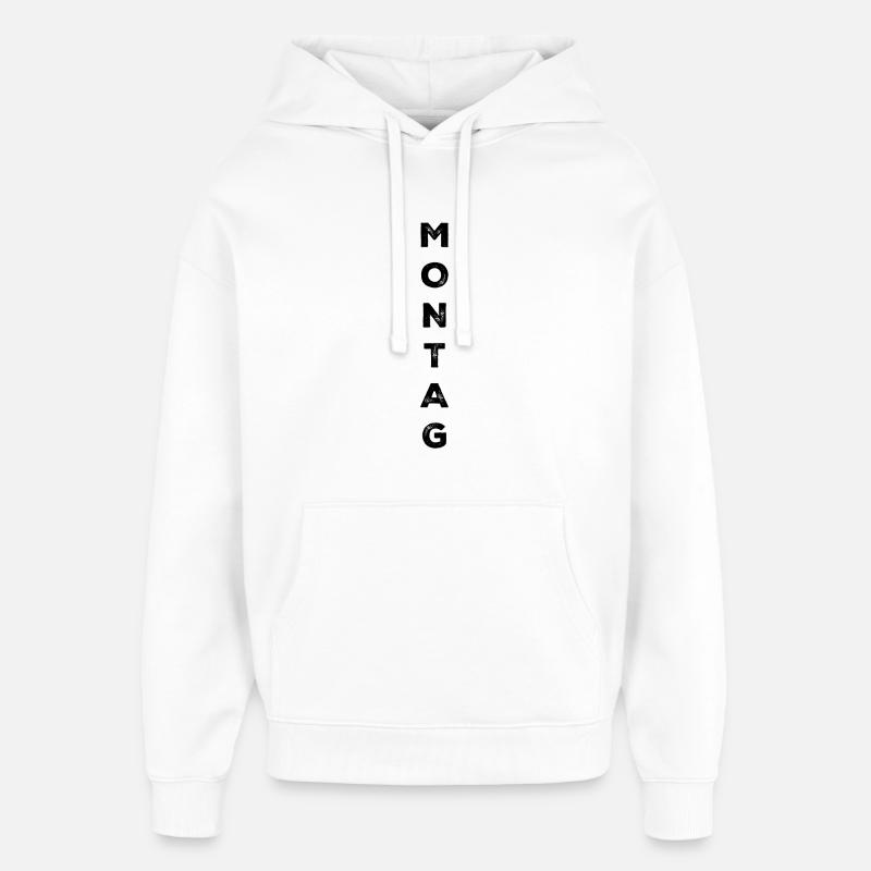 Lundi - noir - Sweat à capuche unisexe Stanley/Stella Oversized - blanc