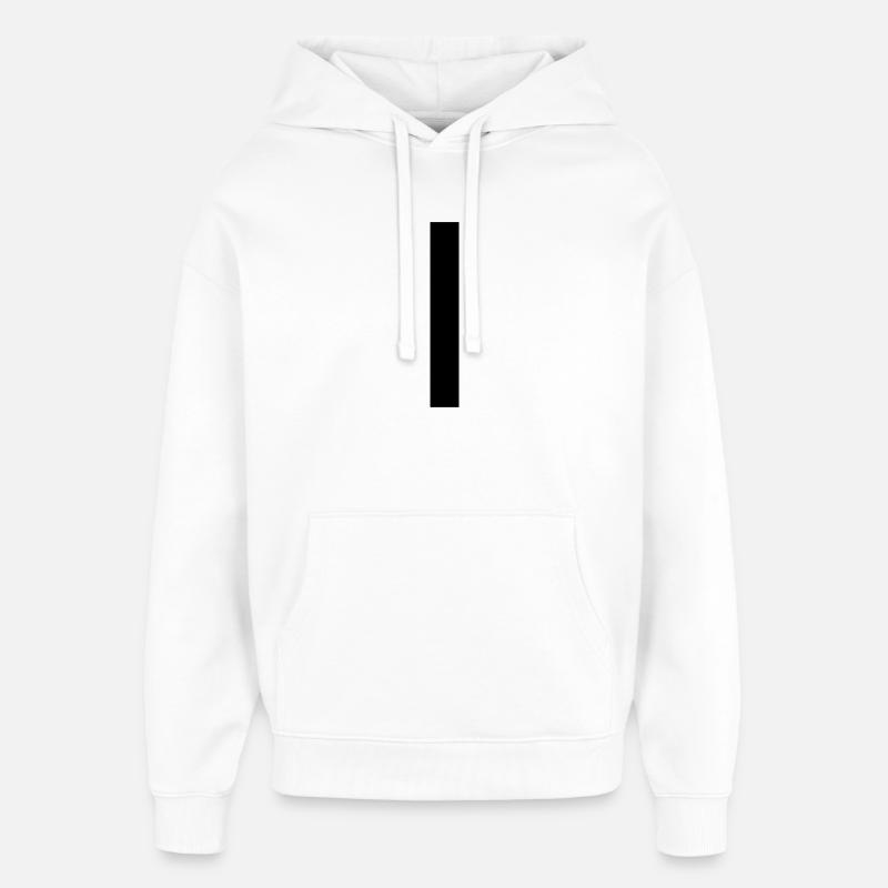 Barre verticale noire - Sweat à capuche unisexe Stanley/Stella Oversized - blanc