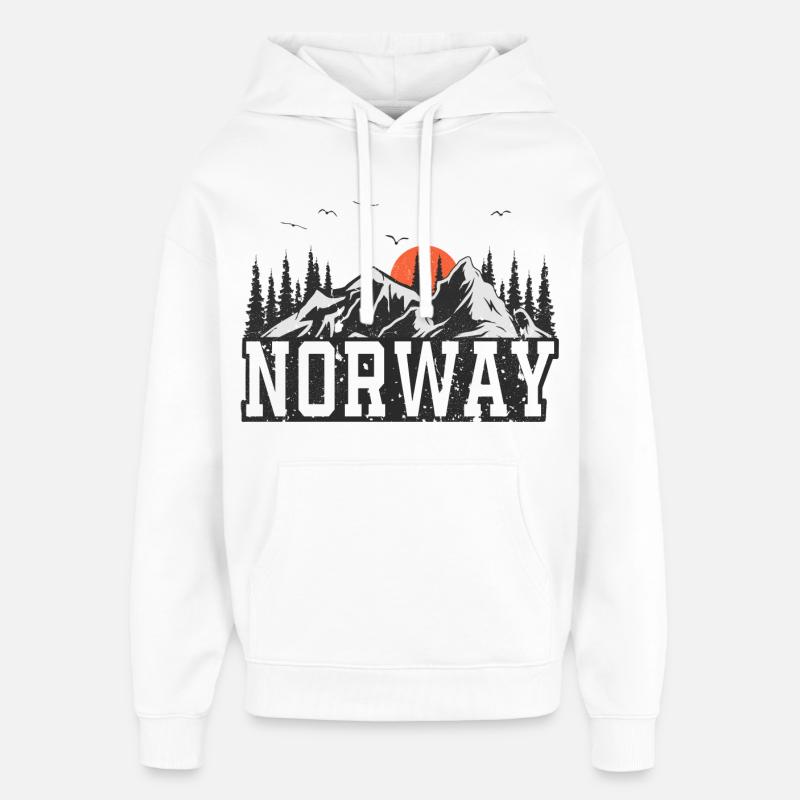 Norwegen - Oversized Unisex Hoodie von Stanley/Stella - Weiß