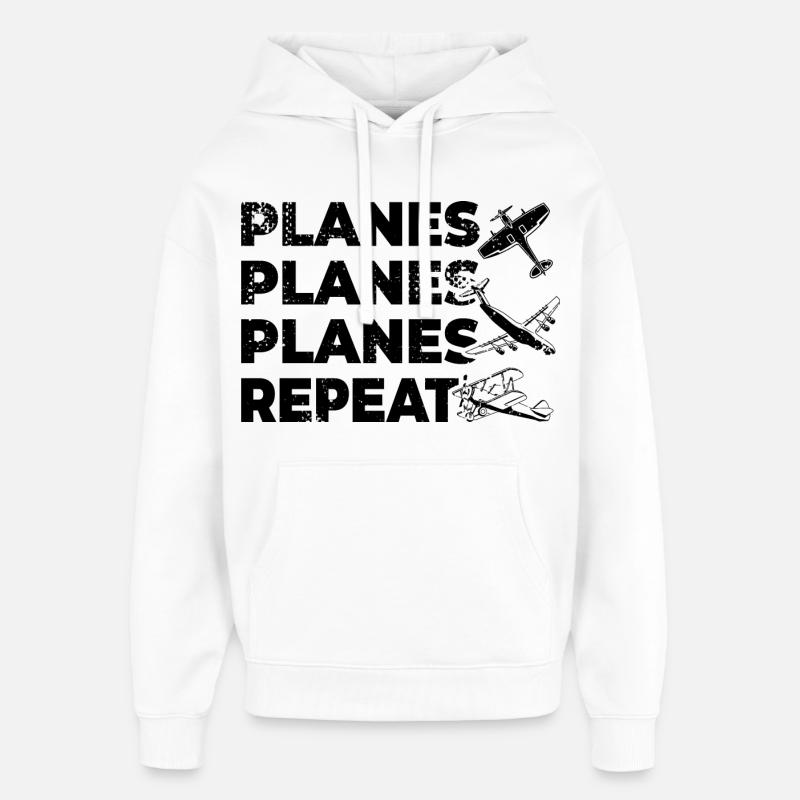 Sort de Planespotter - Sweat à capuche unisexe Stanley/Stella Oversized - blanc