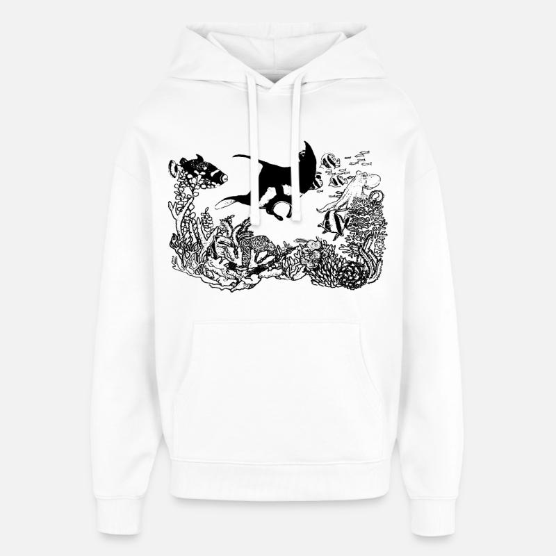 SOUS LA MER - Sweat à capuche unisexe Stanley/Stella Oversized - blanc