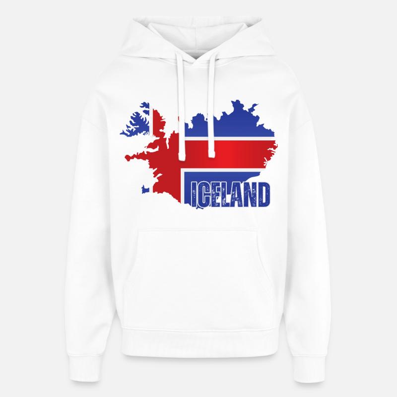 Fierté islandaise, drapeau islandais - Sweat à capuche unisexe Stanley/Stella Oversized - blanc
