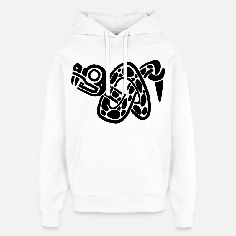 Noeud de serpent noir - Sweat à capuche unisexe Stanley/Stella Oversized - blanc