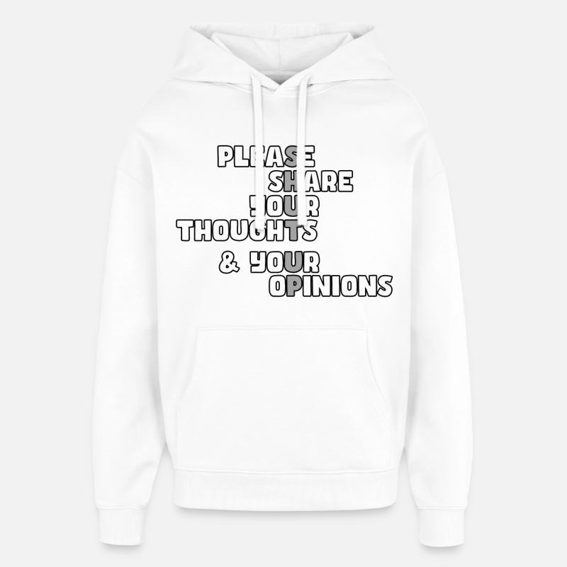 S’il vous plaît, taisez- # - Sweat à capuche unisexe Stanley/Stella Oversized - blanc