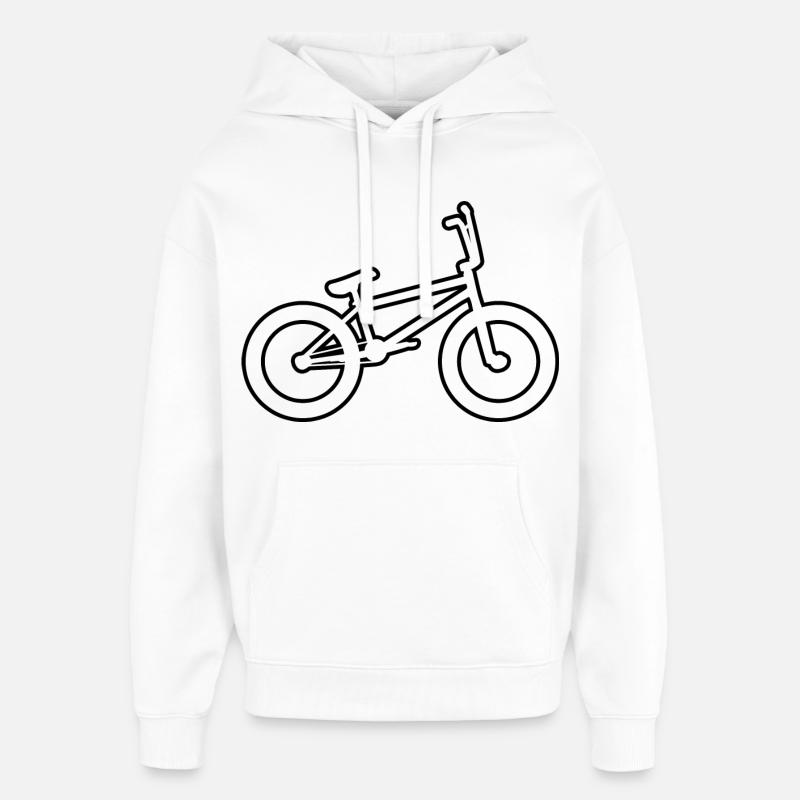 Dessin de vélo BMX - Sweat à capuche unisexe Stanley/Stella Oversized - blanc