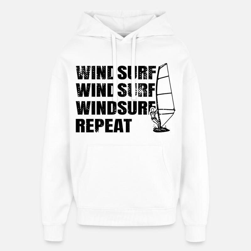 Planche à voile Répéter - Sweat à capuche unisexe Stanley/Stella Oversized - blanc
