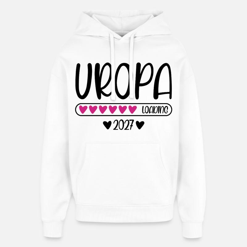 Uropa 2027 loading mit Herzchen Ladebalken - Oversized Unisex Hoodie von Stanley/Stella - Weiß