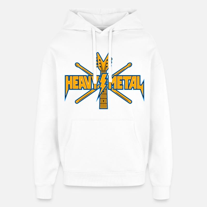 Guitare Heavy Metal Crest - Sweat à capuche unisexe Stanley/Stella Oversized - blanc