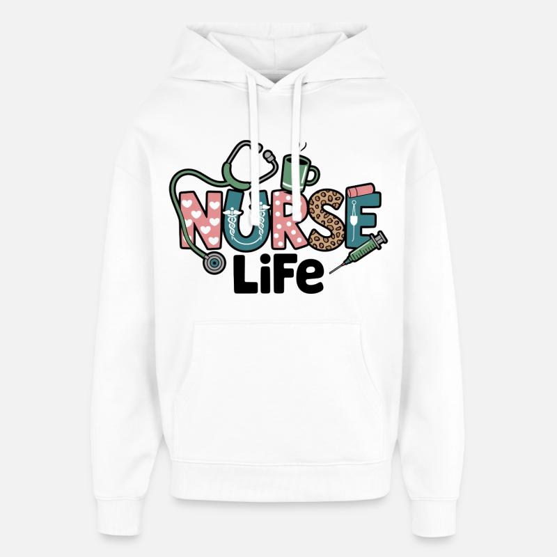 Cadeau pour Nurse Life : Cadeau - Sweat à capuche unisexe Stanley/Stella Oversized - blanc