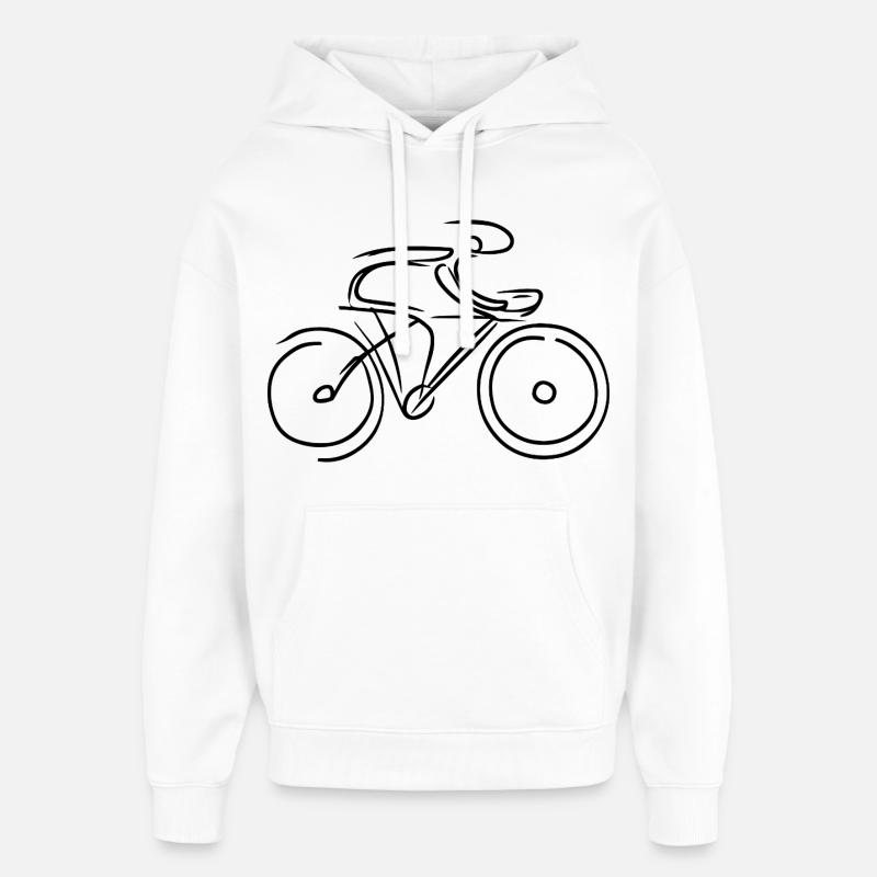 Graphique de vélo de route - Sweat à capuche unisexe Stanley/Stella Oversized - blanc